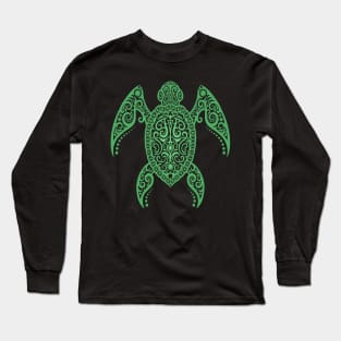 Intricate Green Sea Turtle Long Sleeve T-Shirt